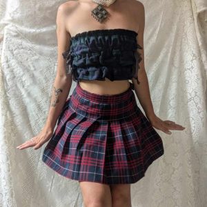 Tartan ragdoll couture scrunch top
