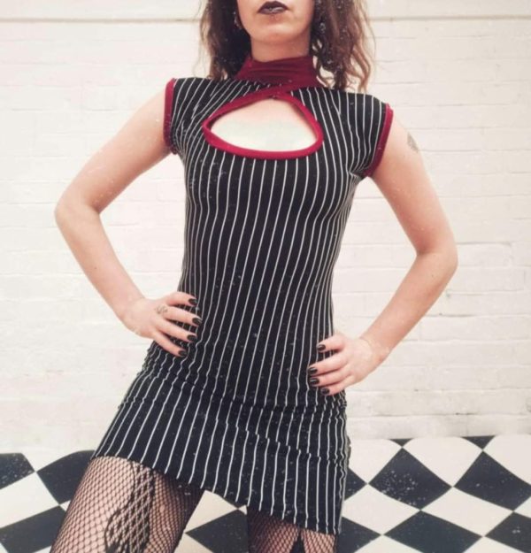Buccaneer keyhole mini dress