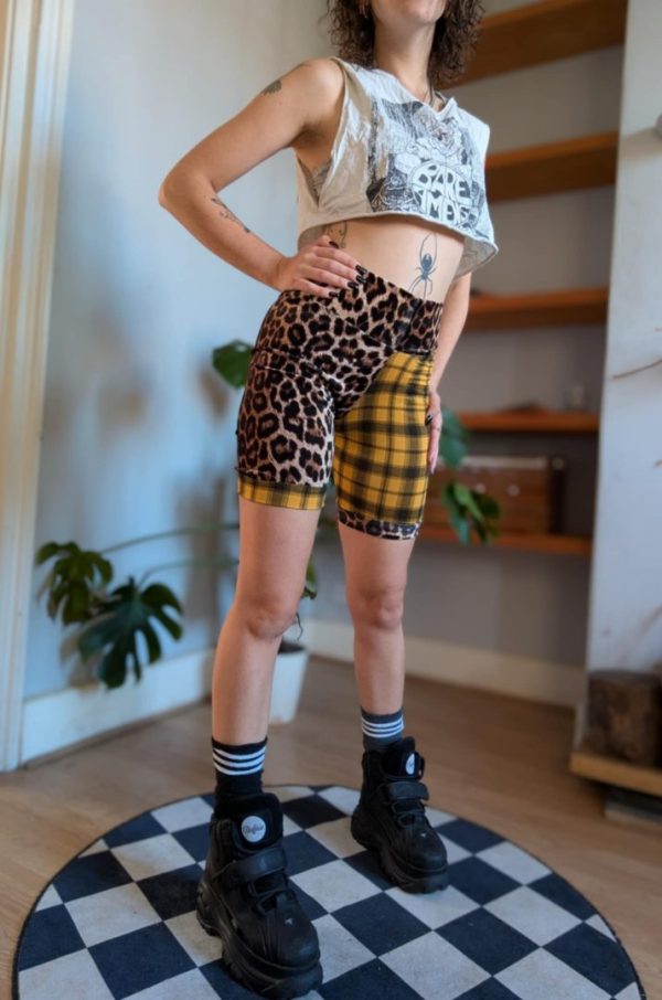 Leopard dream X Tartan treat shorts